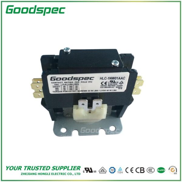 HLC-1NW01AAC(1P/25A/380-400VAC) Definite Purpose Contactor