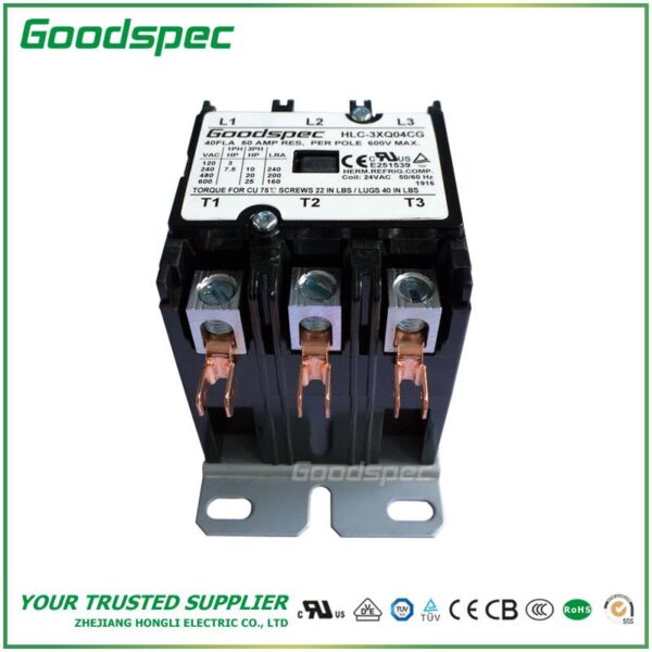 products-HLC-3XQ04CG-004.jpg HLC-3XQ04CG(3P/40A/24VAC) DEFINITE PURPOSE CONTACTOR