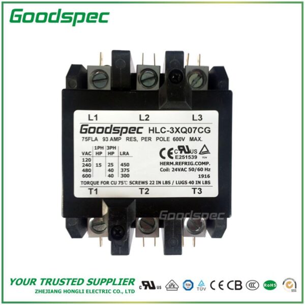 productos-HLC-3XQ07CG-001.jpg HLC-3XQ07CG(3P/75A/24VAC)DEFINITE PURPOSE CONTACTOR