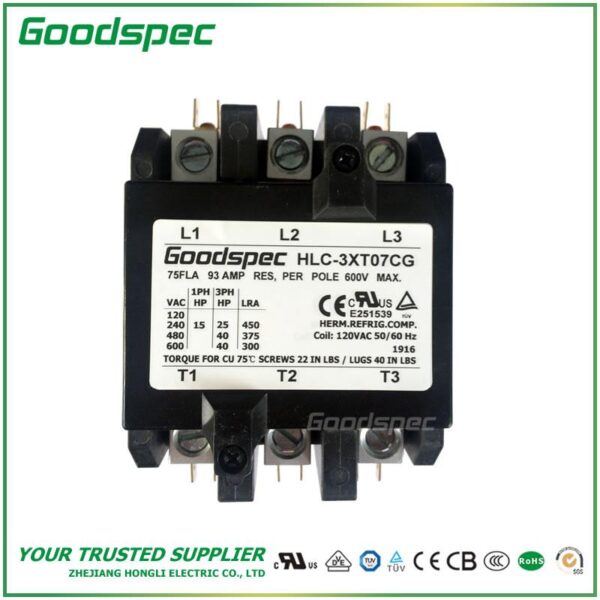 products-HLC-3XT07CG-001.jpg HLC-3XT07CG(3P/75A/120VAC)DEFINITE PURPOSE CONTACTOR