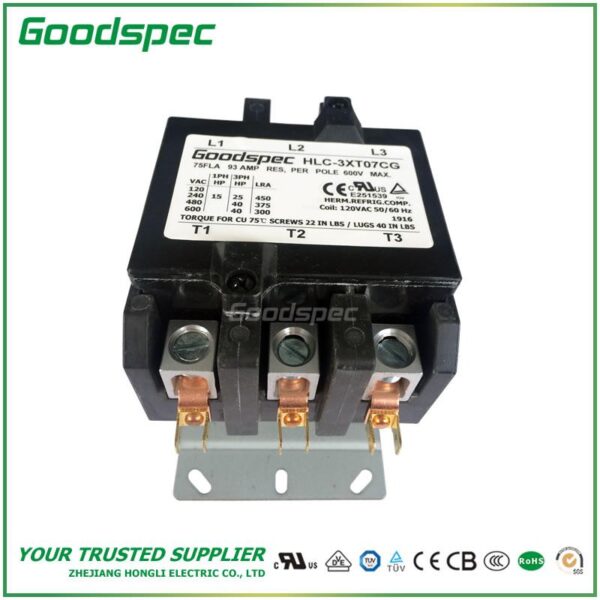 products-HLC-3XT07CG-002.jpg HLC-3XT07CG(3P/75A/120VAC)DEFINITE PURPOSE CONTACTOR