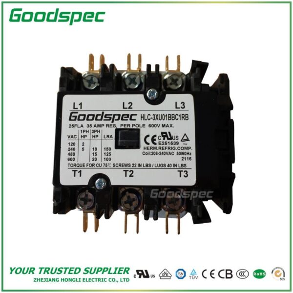 products-HLC-3XU01BBC1RB-001.jpg HLC-3XU01BBC1RB(3P/25A/208-240VAC)DEFINITE PURPOSE CONTACTOR