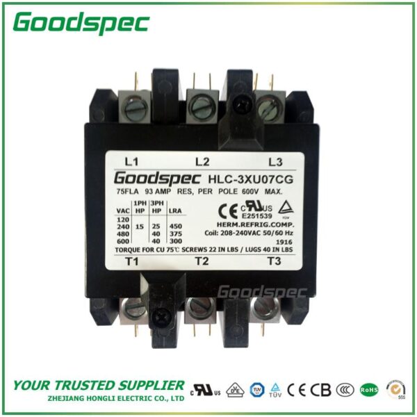 products-HLC-3XU07CG-001.jpg HLC-3XU07CG(3P/75A/208-240VAC)DEFINITE PURPOSE CONTACTOR
