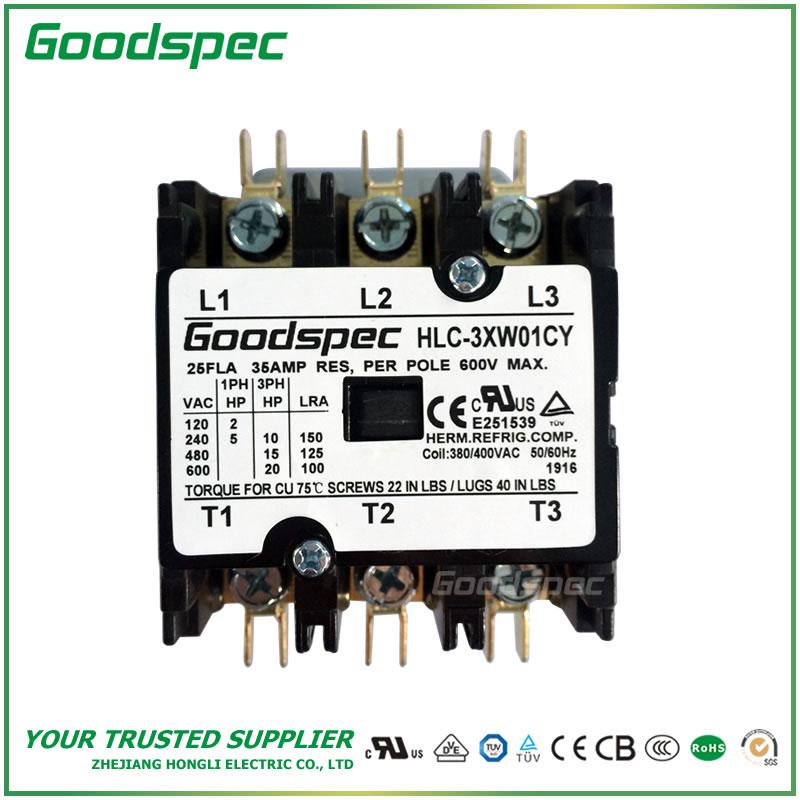 HLC-3XW01CY(3P/25A/380-400VAC)Definite Purpose Contactor