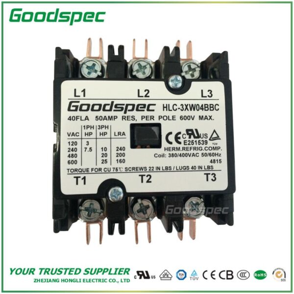 products-HLC-3XW04BBC.jpg HLC-3XW04BBC(3POLES/40A/380-400VAC) Definite Purpose Contactor
