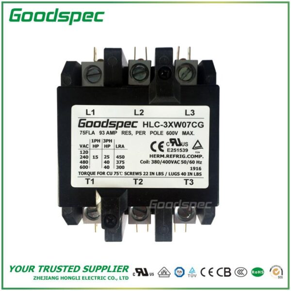 products-HLC-3XW07CG-001.jpg HLC-3XW07CG(3P/75A/380-400VAC)DEFINITE PURPOSE CONTACTOR