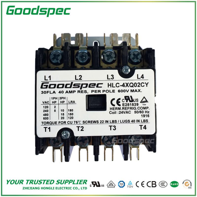 products-HLC-4XQ02CY-001.jpg HLC-4XQ02CY(4P/30A/24V) DEFINITE PURPOSE CONTACTOR