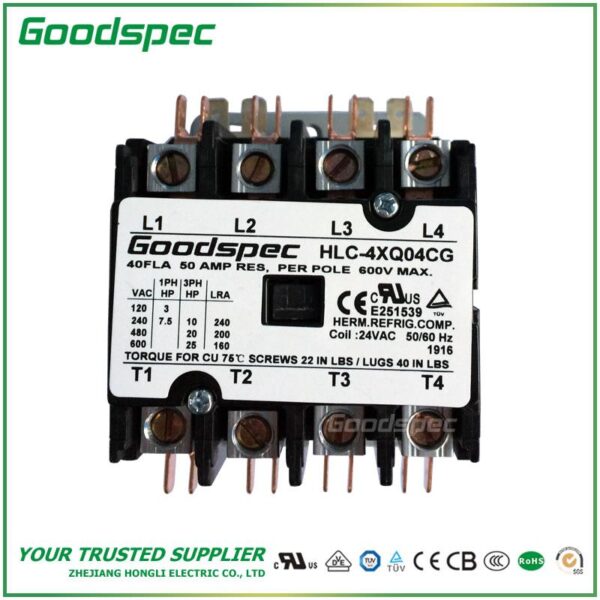 products-HLC-4XQ04CG-001.jpg HLC-4XQ04CG(4P/40A/24V) DEFINITE PURPOSE CONTACTOR