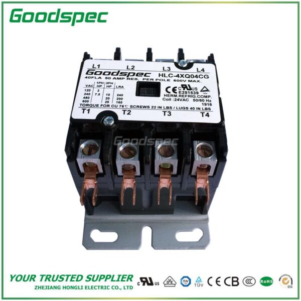HLC-4XQ04CG(4P/40A/24V) DEFINITE PURPOSE CONTACTOR