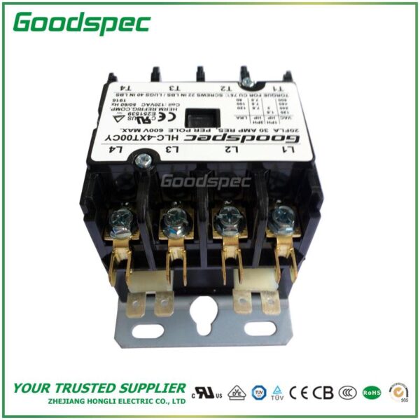 products-HLC-4XT00CY-004.jpg HLC-4XT00CY(4P/20A/120V) DEFINITE PURPOSE CONTACTOR