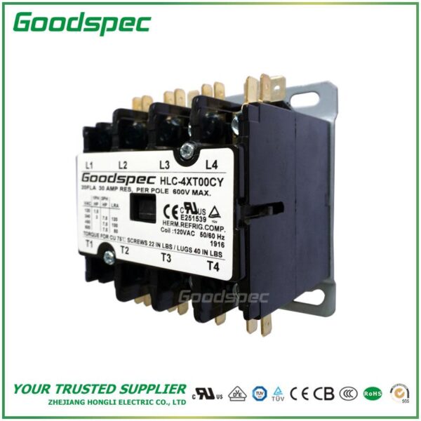 products-HLC-4XT00CY.jpg HLC-4XT00CY(4P/20A/120V) DEFINITE PURPOSE CONTACTOR