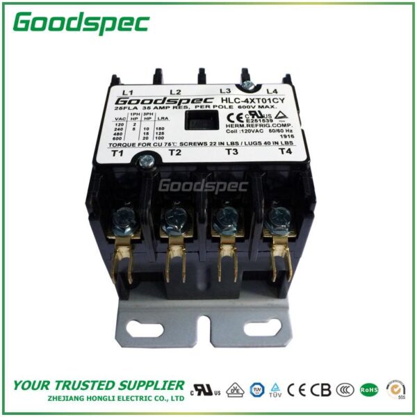 products-HLC-4XT01CY-002.jpg HLC-4XT01CY(4P/25A/120V) DEFINITE PURPOSE CONTACTOR