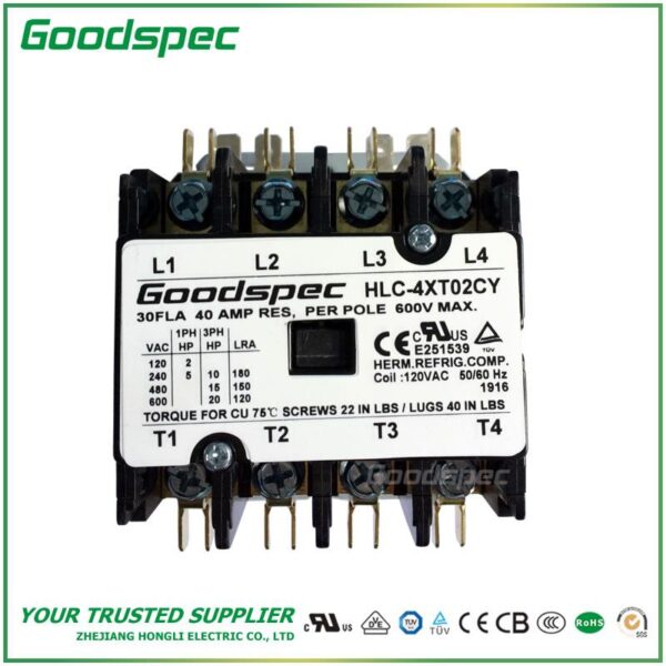 products-HLC-4XT02CY-001.jpg HLC-4XT02CY(4P/30A/120V) DEFINITE PURPOSE CONTACTOR
