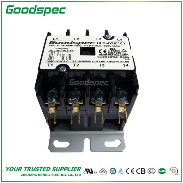 HLC-4XU01CY(4P/25A/208-240V) DEFINITE PURPOSE CONTACTOR