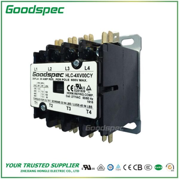 products-HLC-4XV00CY.jpg HLC-4XV00CY(4P/20A/277V)DEFINITE PURPOSE CONTACTOR