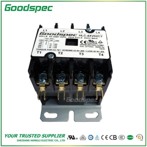products-HLC-4XV02CY-004.jpg HLC-4XV02CY(4P/30A/277V)DEFINITE PURPOSE CONTACTOR