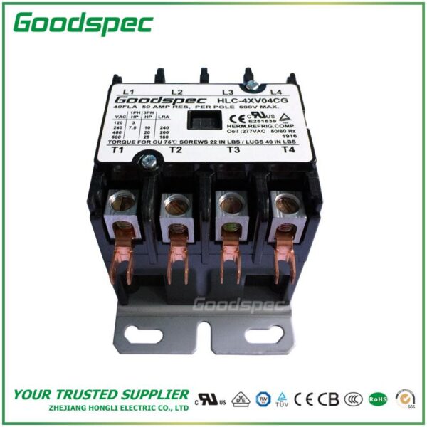 products-HLC-4XV04CG-003.jpg HLC-4XV04CG(4P/40A/277VAC)DEFINITE PURPOSE CONTACTOR