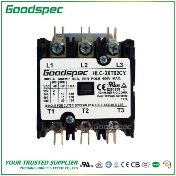 C-3XT02CY(3P/30A/120VAC)DEFINITE PURPOSE CONTACTOR