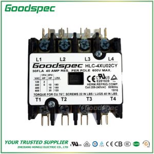 HLC-4XU02CY(4P/30A/208-240V) DEFINITE PURPOSE CONTACTOR